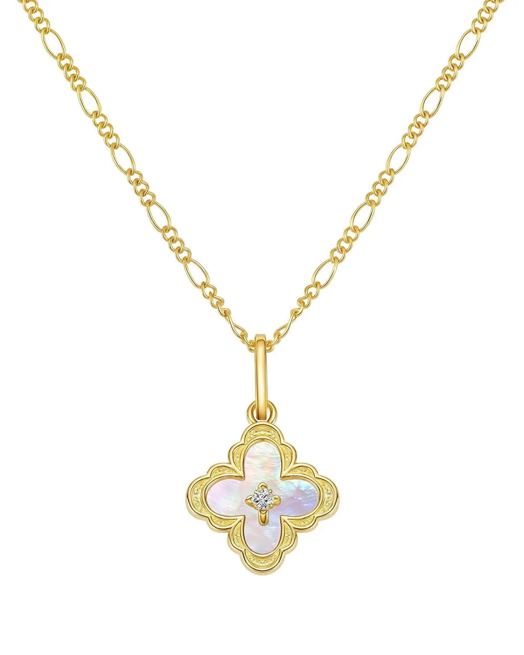 Mother of Pearl Clover Necklace