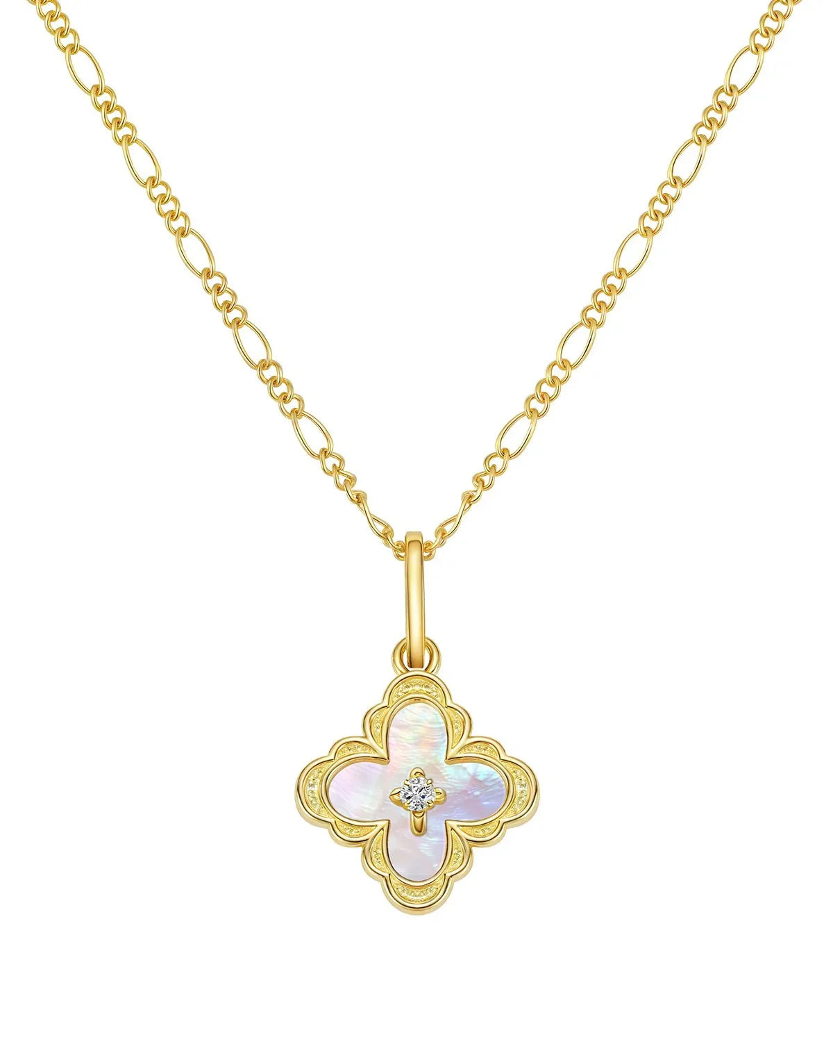 Mother of Pearl Clover Necklace