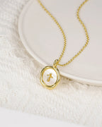 Mother of Pearl Cross Necklace