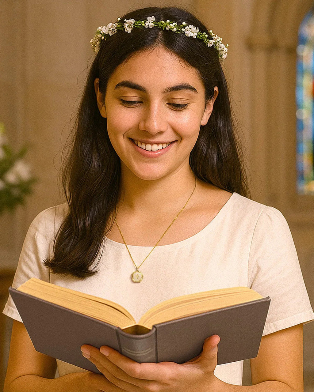 Mother of Pearl Cross Necklace