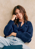 Loose Solid Color Long Sleeve Cardigan Sweater