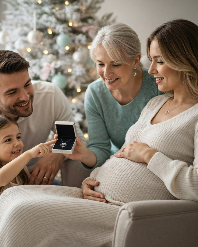 New Mom and Child Heart Necklace Main Image