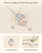 New Mom and Child Heart Necklace