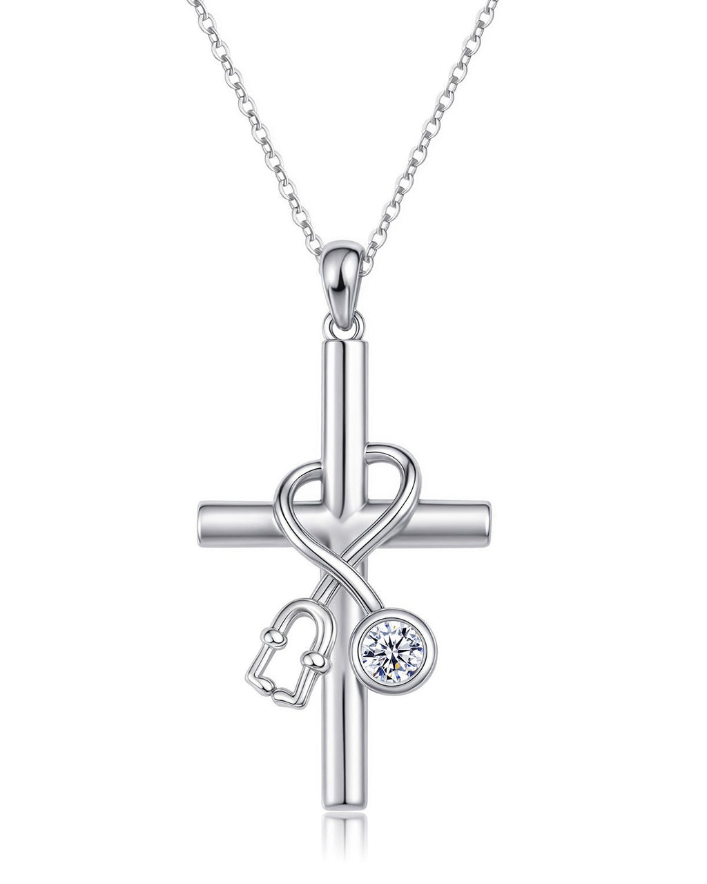 Nurse Cross Necklace – Stethoscope Pendant Medical Jewelry