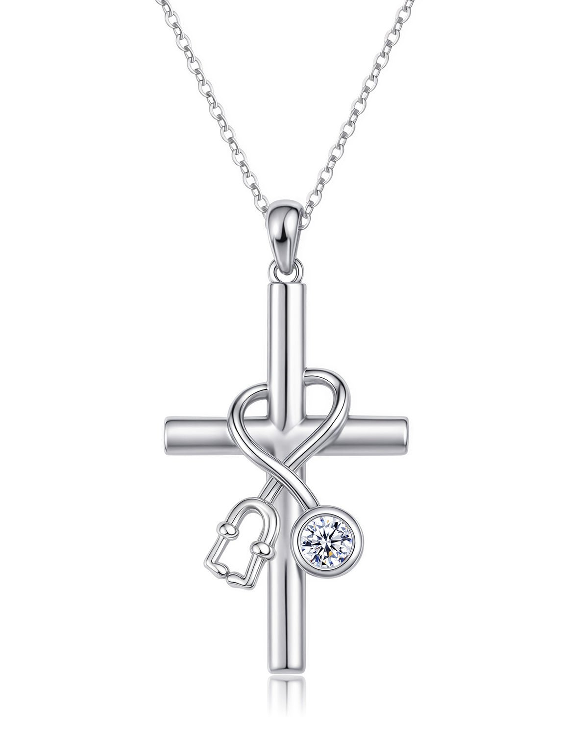 Nurse Cross Necklace – Stethoscope Pendant Medical Jewelry