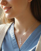 Nurse Cross Necklace – Stethoscope Pendant Medical Jewelry