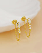 October Opal Birthstone Stud Earrings