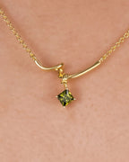 Olive Green CZ Pendant Necklace
