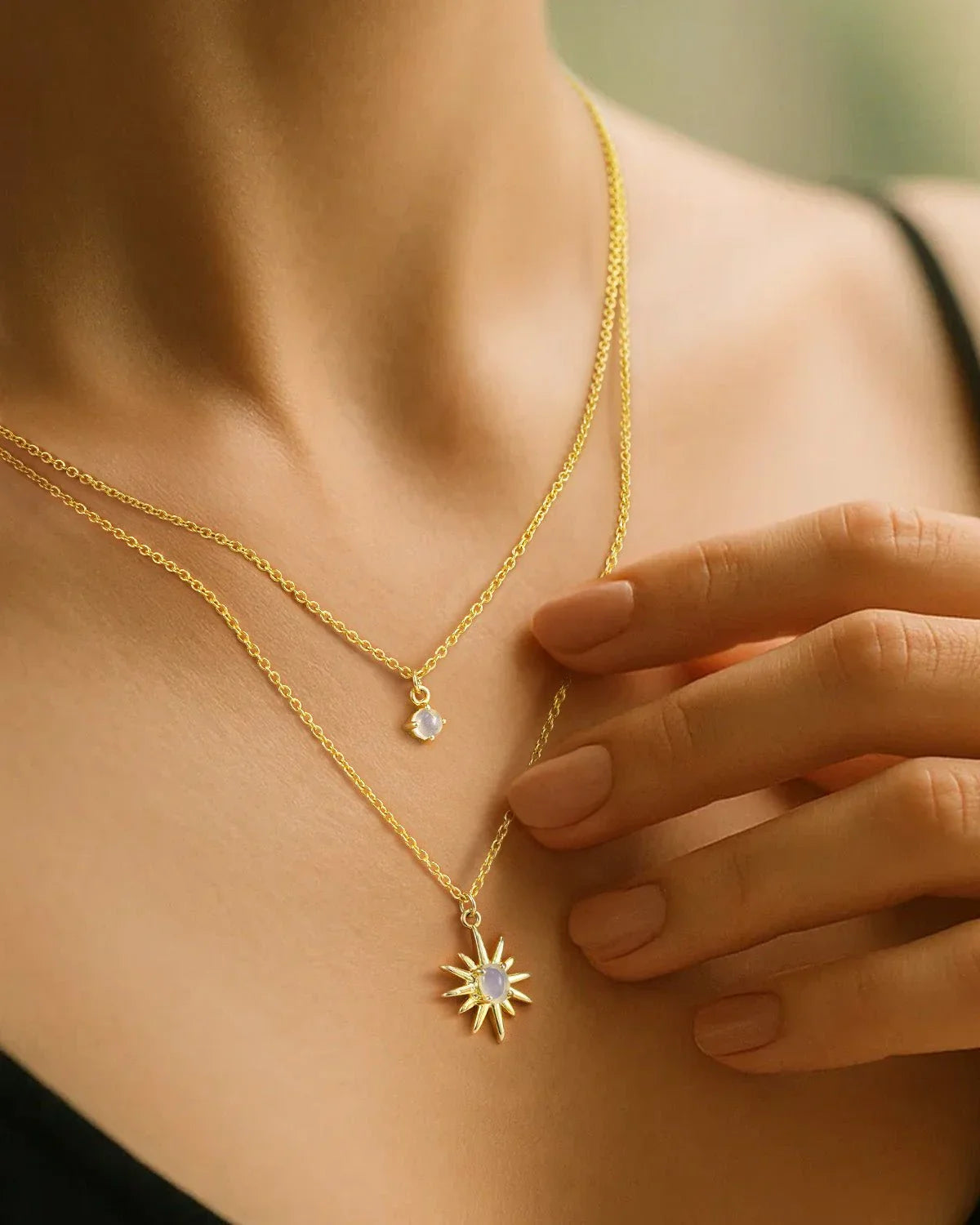 Opal Layered Gold Necklace