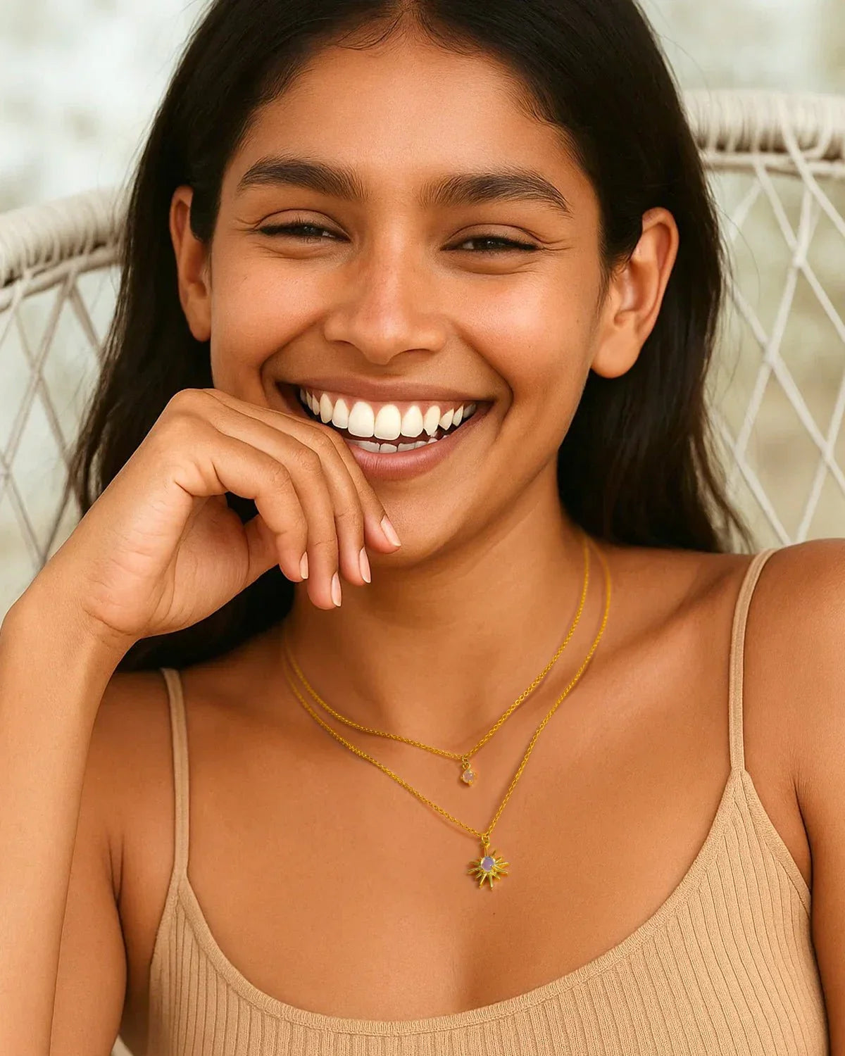 Opal Layered Gold Necklace