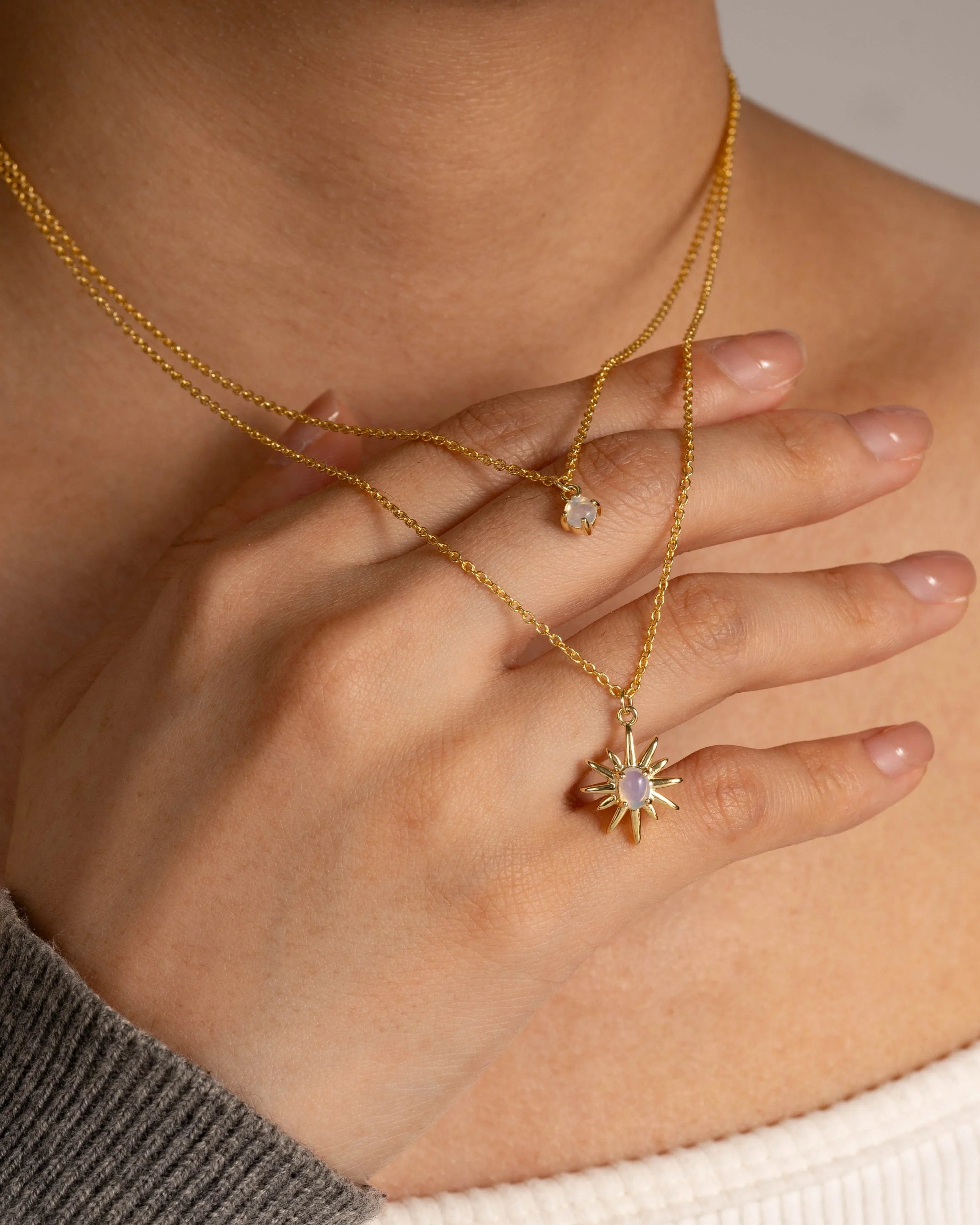Opal Layered Gold Necklace
