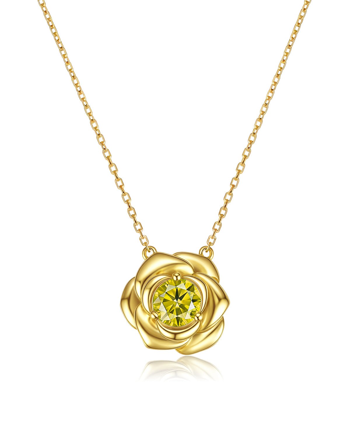 Personalized Birthstone Rose Necklace