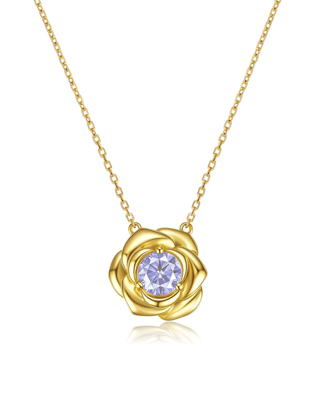 Personalized Birthstone Rose Necklace