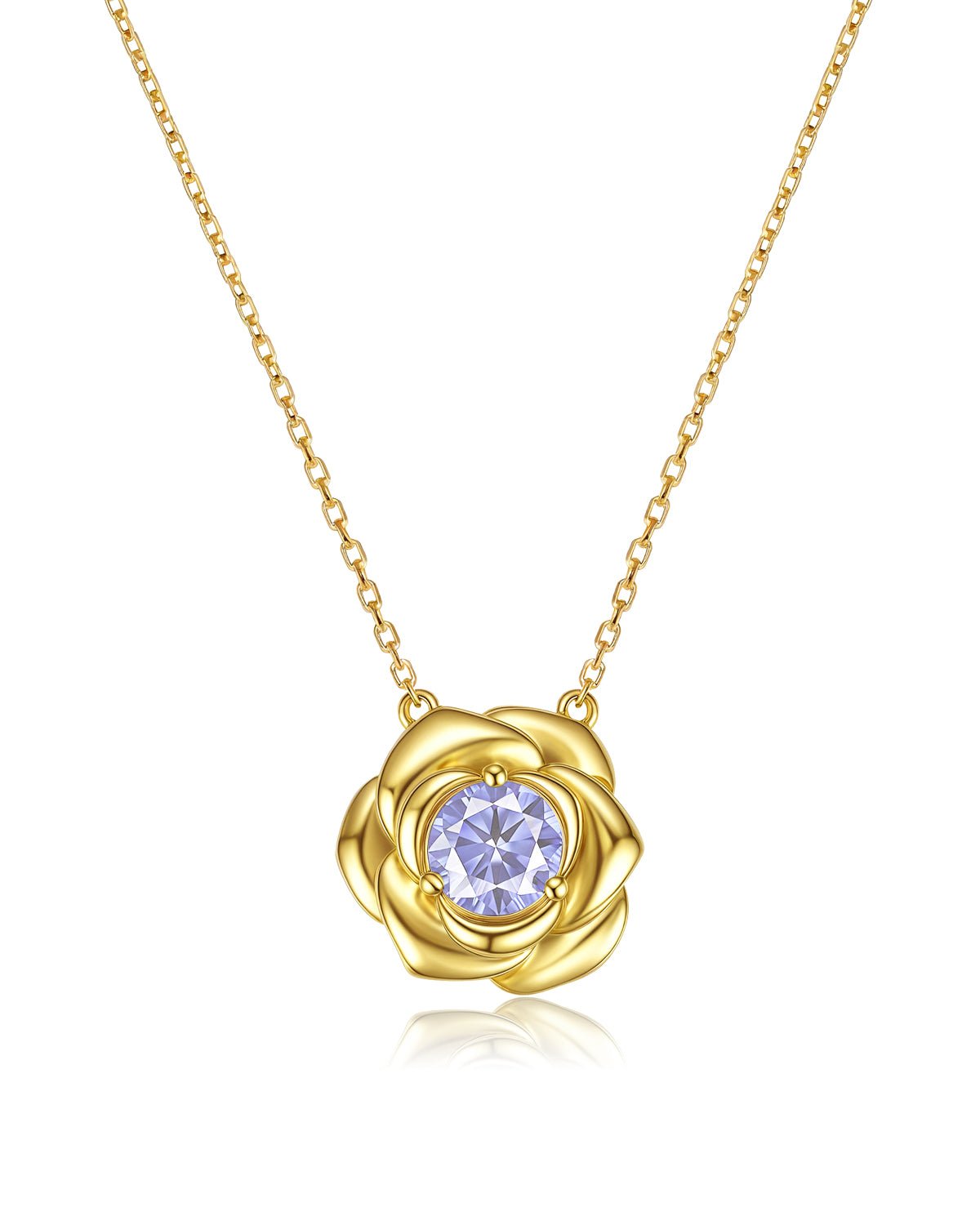 Personalized Birthstone Rose Necklace