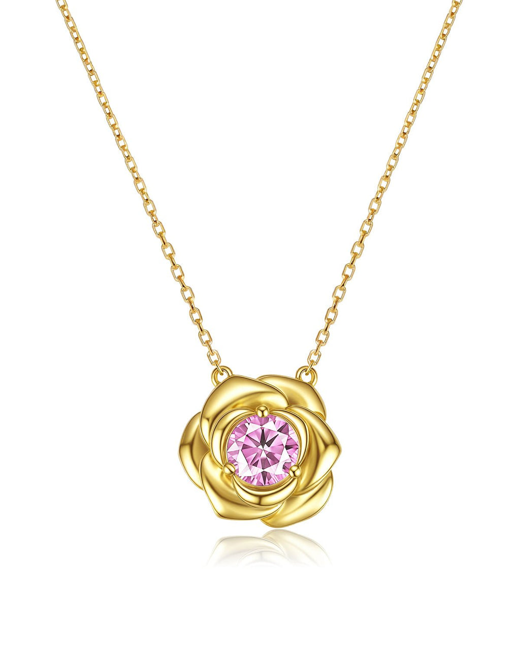 Personalized Birthstone Rose Necklace