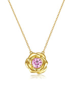 Personalized Birthstone Rose Necklace