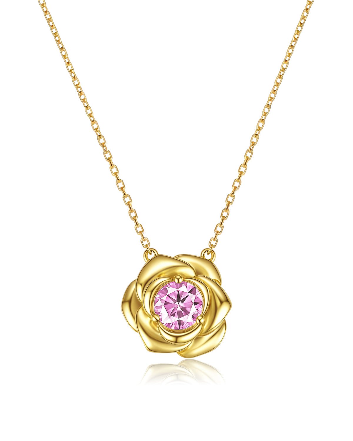 Personalized Birthstone Rose Necklace