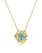 Personalized Birthstone Rose Necklace