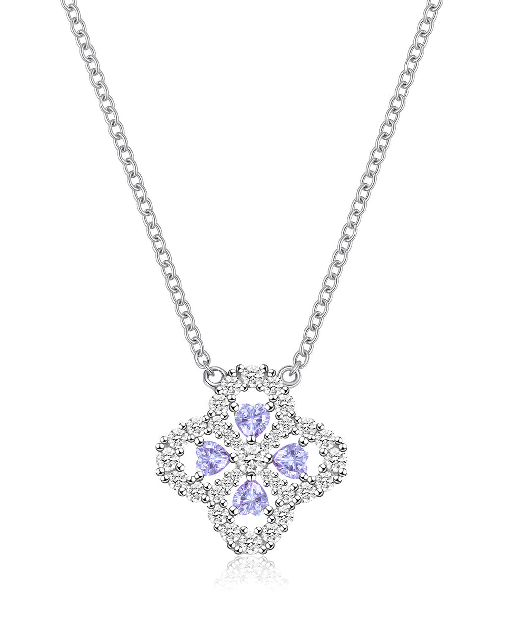 Four Leaf Clover Birthstone Necklace