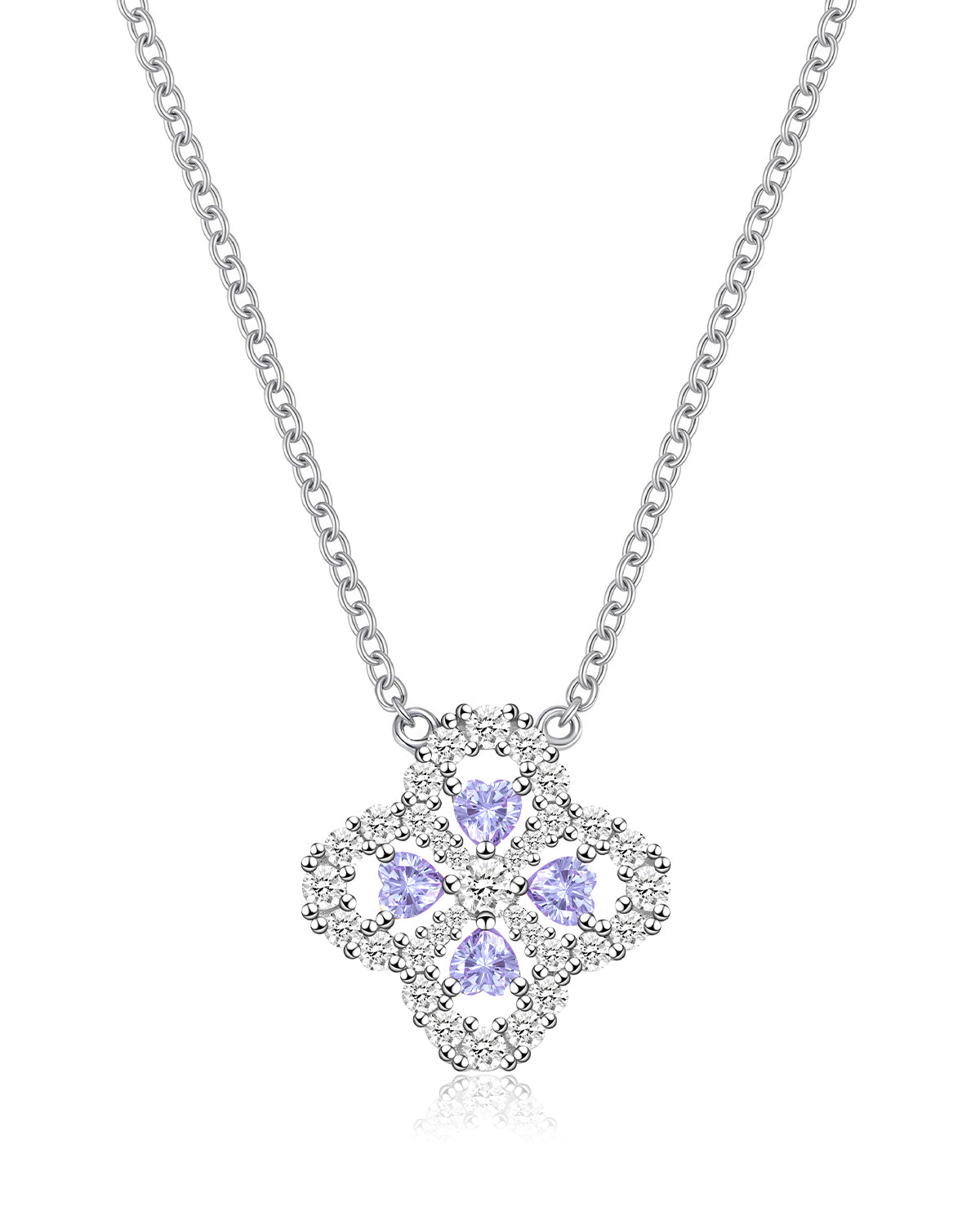 Four Leaf Clover Birthstone Necklace