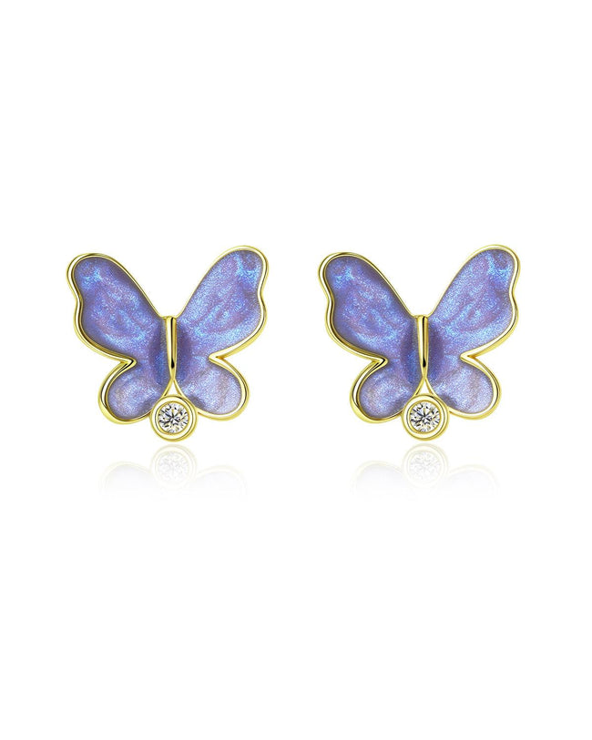 Molenia Purple Butterfly Earrings Hover Image