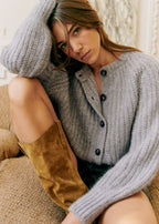 Loose Solid Color Long Sleeve Cardigan Sweater