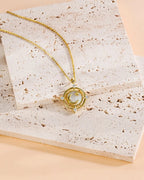 Reversible Moon & Ocean Charm Necklace