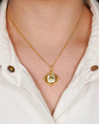 Reversible Moon & Ocean Charm Necklace