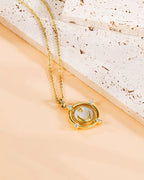 Reversible Moon & Ocean Charm Necklace