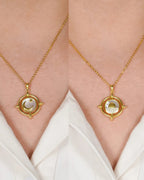 Reversible Moon & Ocean Charm Necklace