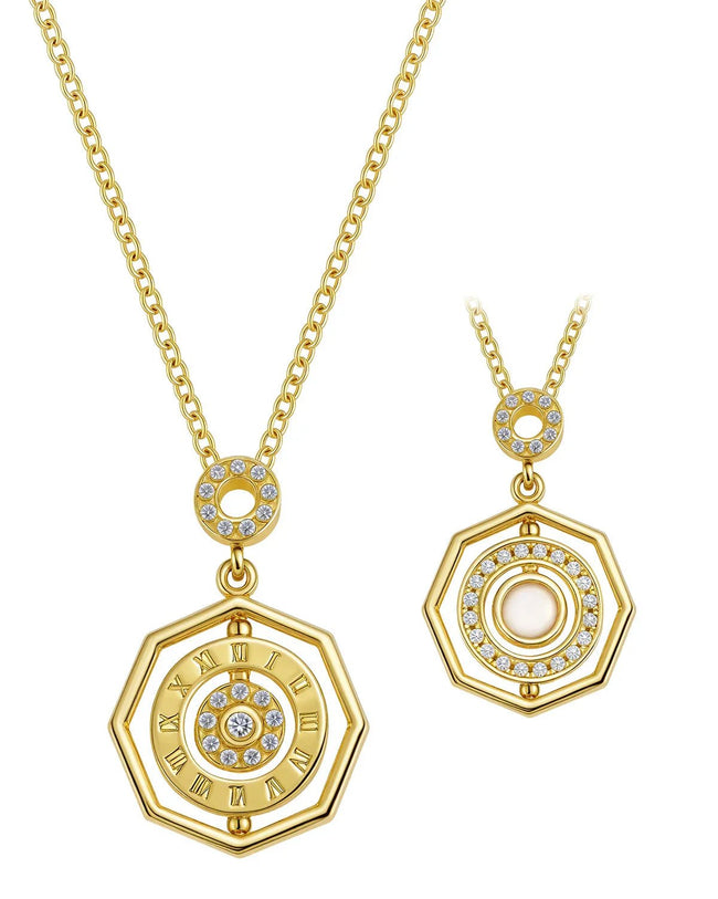 Reversible Roman Numeral Necklace Hover Image