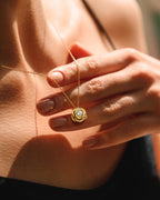 14k Gold Plated Rose Flower Pendant Necklace