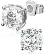 Rose Cut Sterling Silver Birthstone Stud Earrings