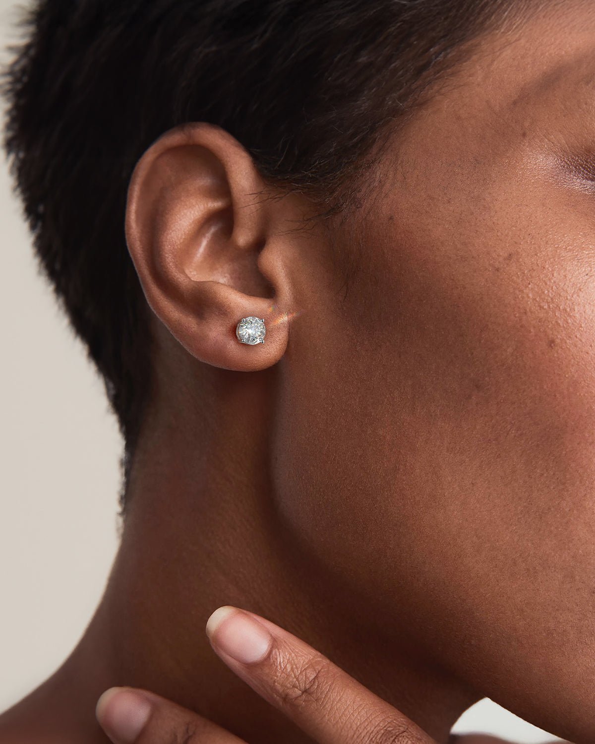 Rose Cut Sterling Silver Birthstone Stud Earrings