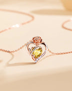 Rose Gold Plated Sterling Silver Birthstone Necklace