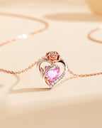 Rose Gold Plated Sterling Silver Birthstone Necklace