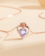 Rose Gold Plated Sterling Silver Birthstone Necklace