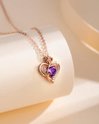 Rose Gold Plated Sterling Silver Birthstone Necklace