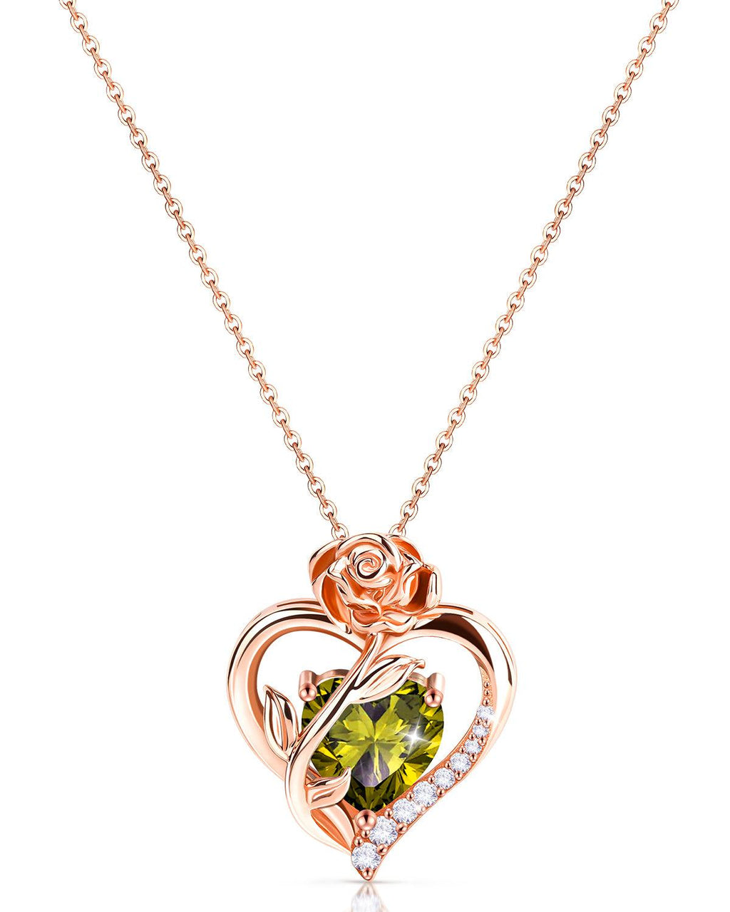 Rose Gold Plated Sterling Silver Birthstone Necklace