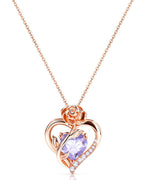 Rose Gold Plated Sterling Silver Birthstone Necklace