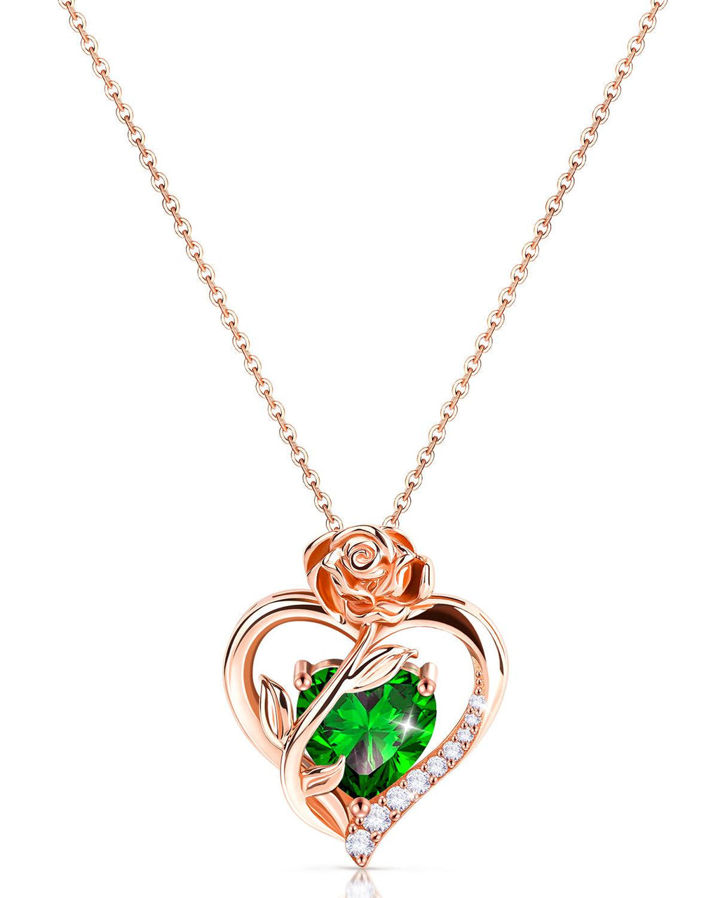 Rose Gold Plated Sterling Silver Birthstone Necklace