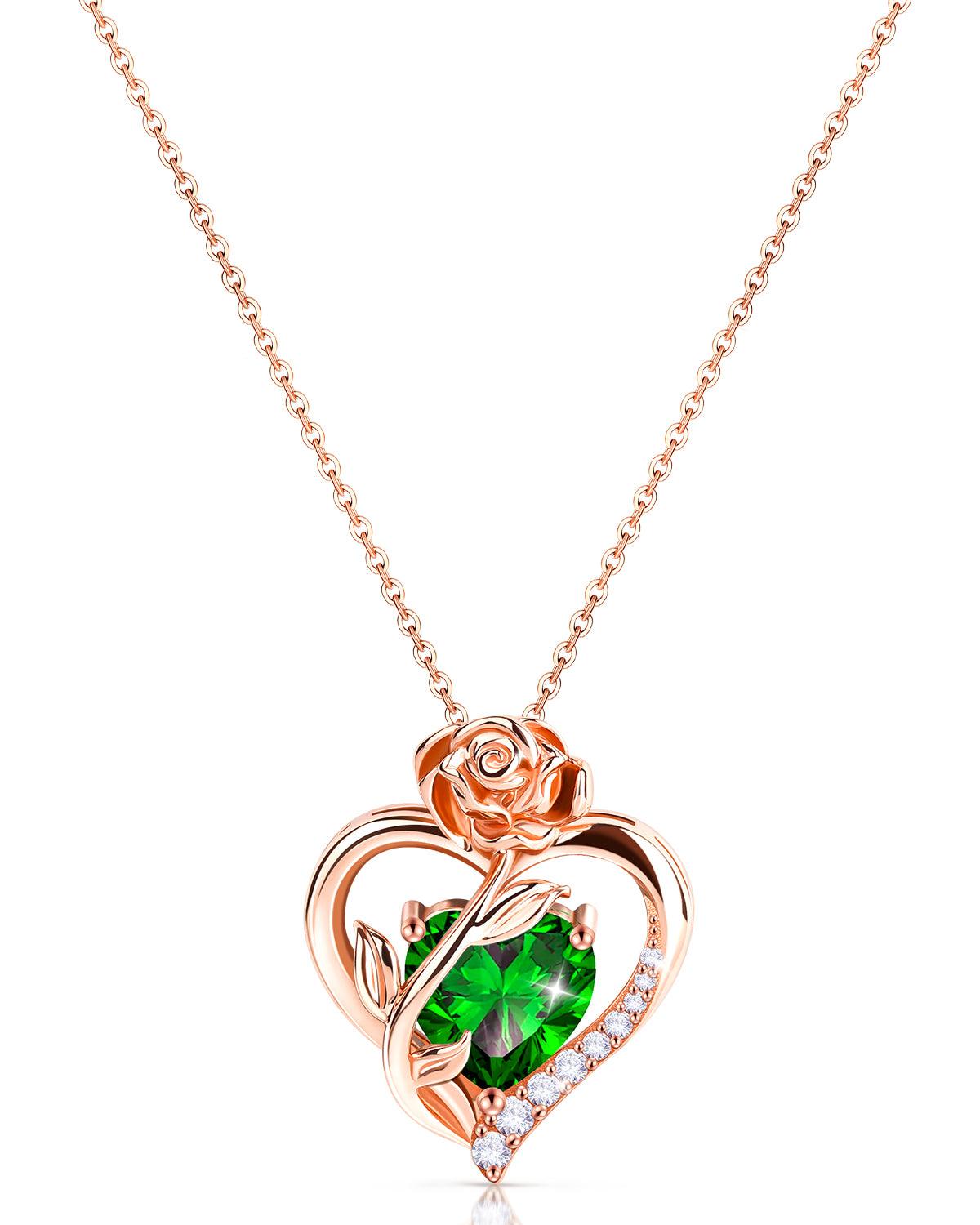 Rose Gold Plated Sterling Silver Birthstone Necklace