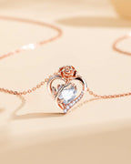 Rose Gold Plated Sterling Silver Birthstone Necklace