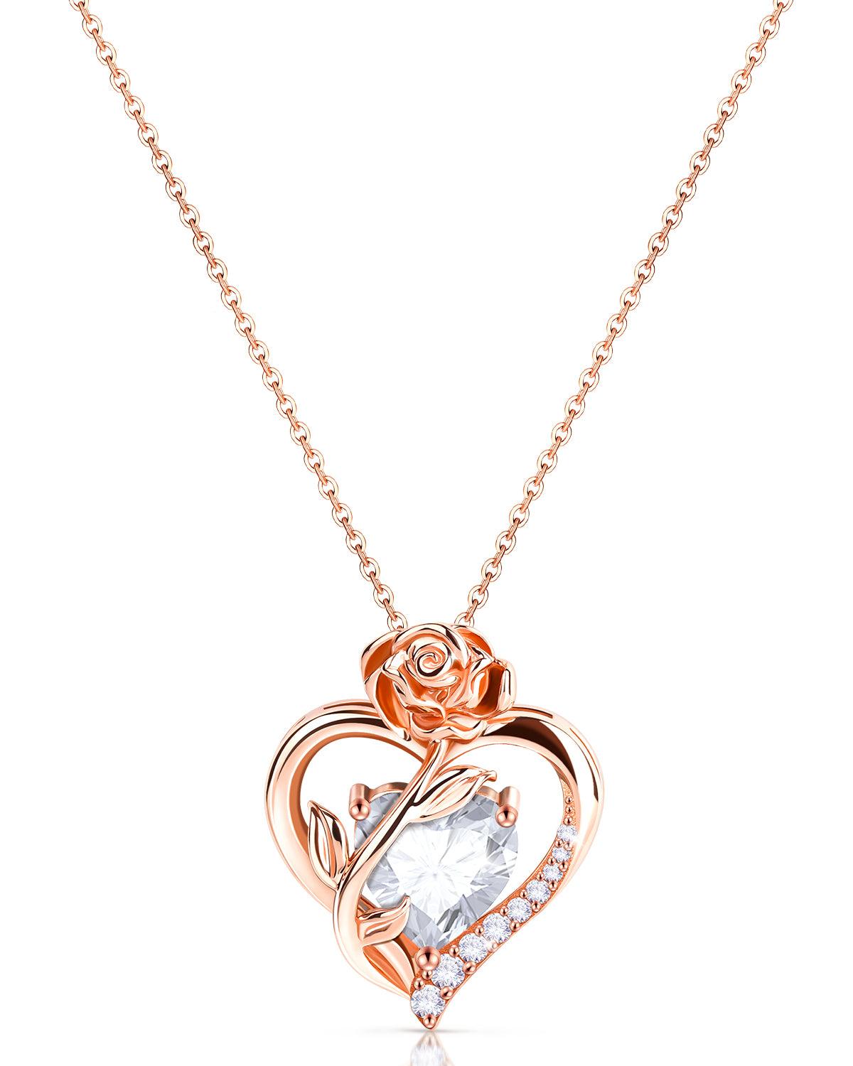Rose Gold Plated Sterling Silver Birthstone Necklace