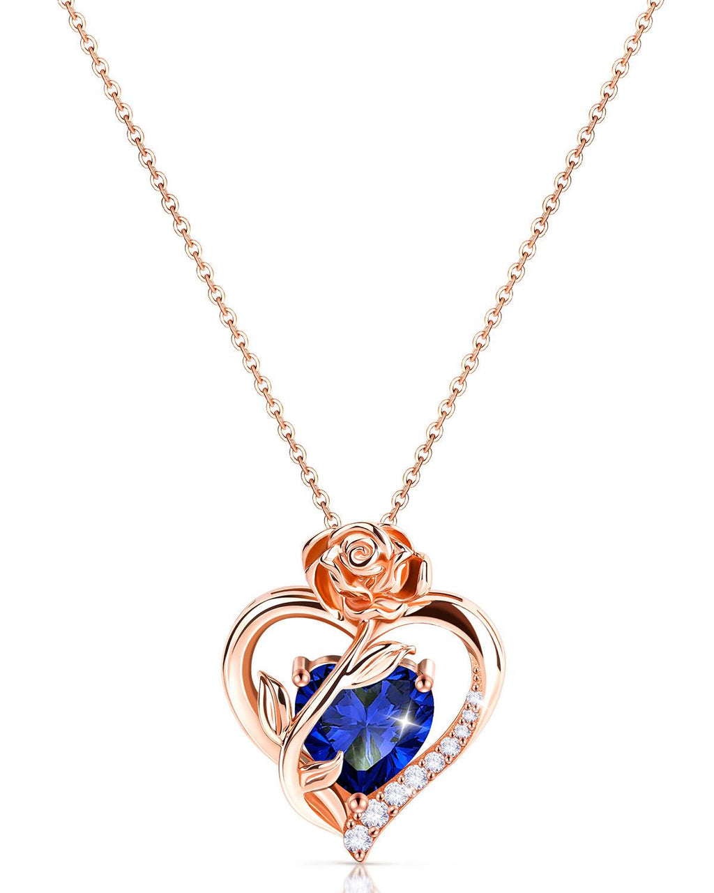 Rose Gold Plated Sterling Silver Birthstone Necklace