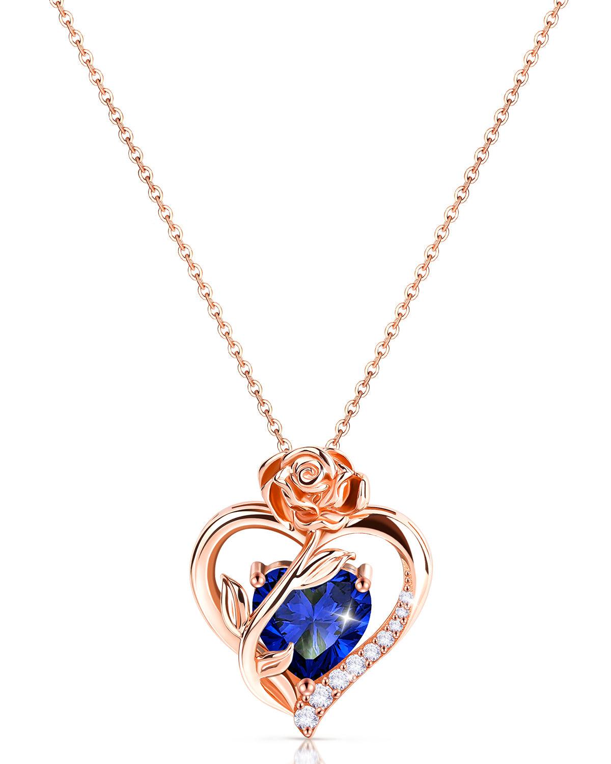 Rose Gold Plated Sterling Silver Birthstone Necklace