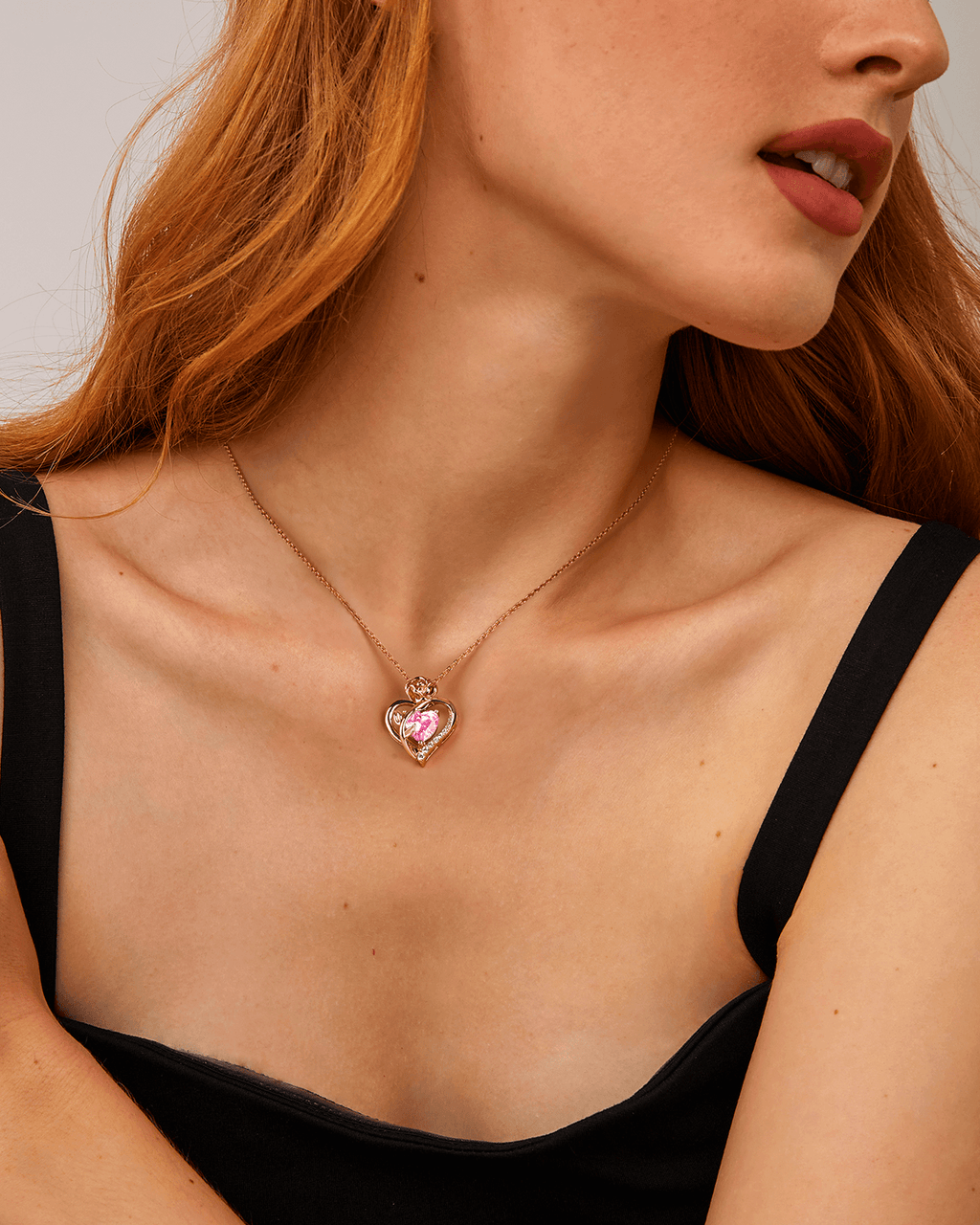 Rose Gold Plated Sterling Silver Birthstone Necklace