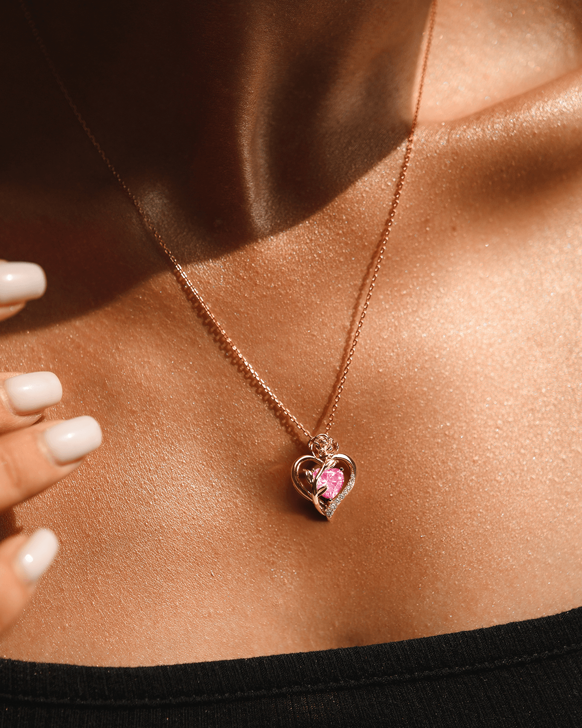 Rose Gold Plated Sterling Silver Birthstone Necklace