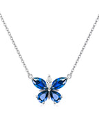 Silver Butterfly Birthstone Necklace