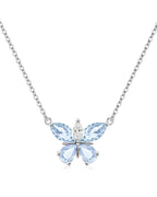 Silver Butterfly Birthstone Necklace